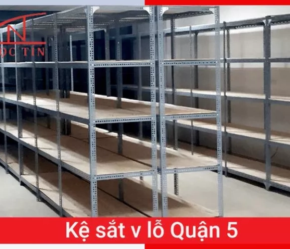 Kệ sắt V lỗ quận 5 giá rẻ miễn phí bảo hành 2 năm 