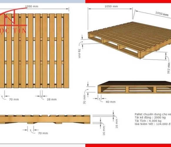 Kích thước pallet tiêu chuẩn và thông số từng loại