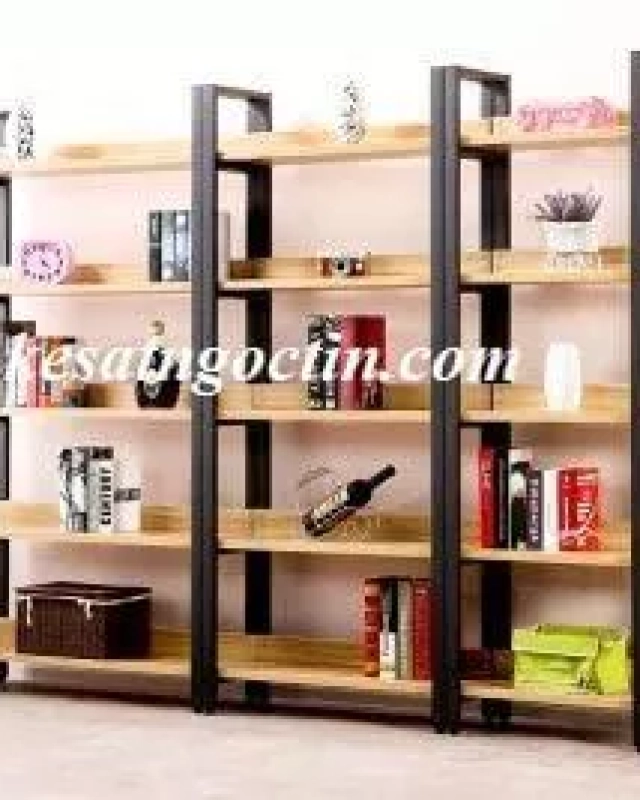 Kệ Gỗ Khung Sắt 07
