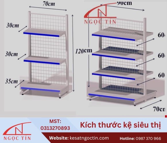 Kích Thước Kệ Siêu Thị Tiêu Chuẩn Cho Hàng Hoá 2024