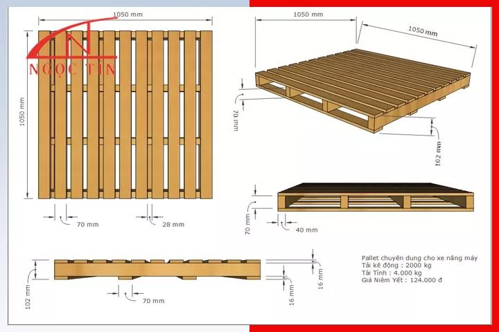 Kích thước pallet tiêu chuẩn và thông số từng loại