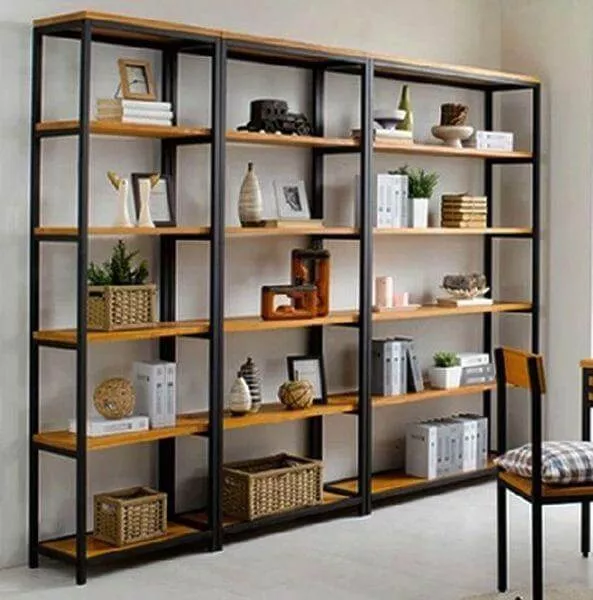 Kệ Gỗ Khung Sắt 12